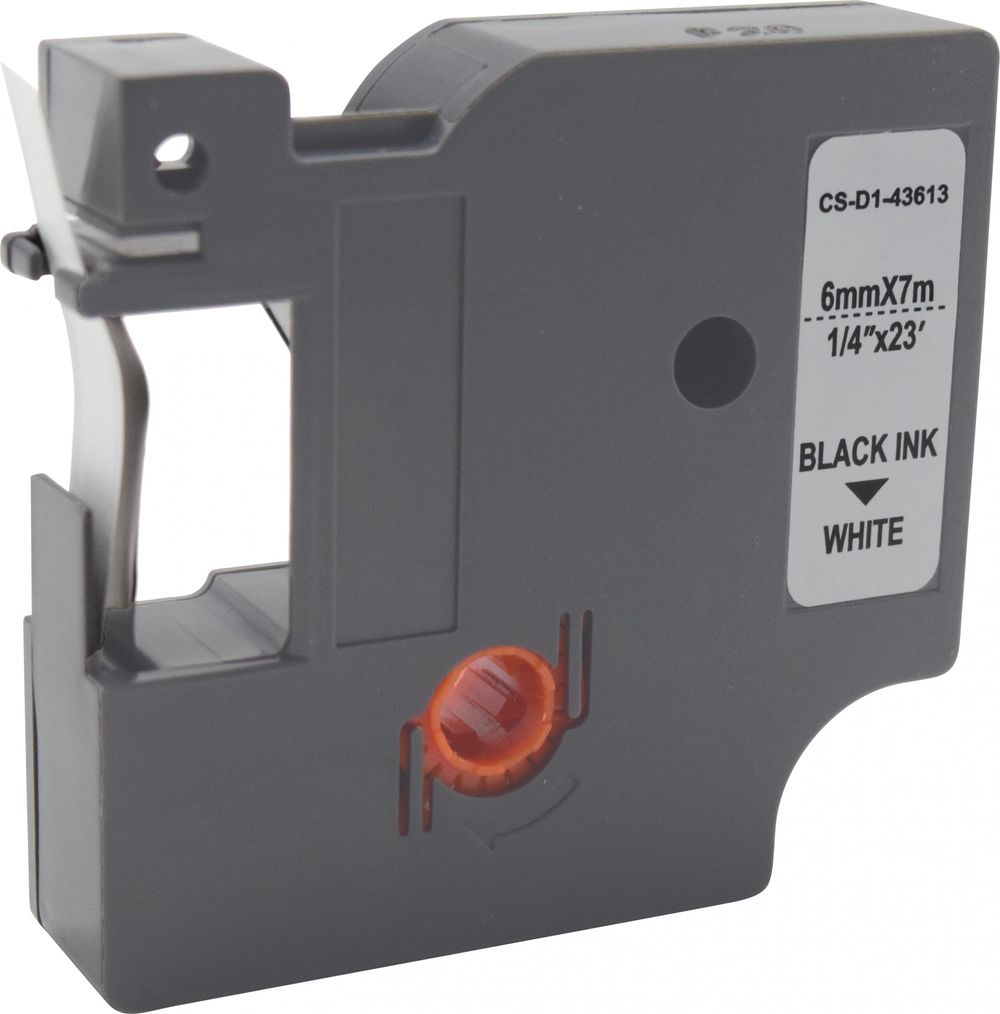 Картридж ленточный Cactus CS-D1-43613 43613 черный на белом 6x7 для Dymo LM 160, 210D, 280, PnP, 420P, 500 TS; Rhino Pro 6000, 5200, 4200 без чипа