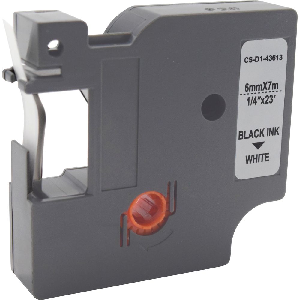 Картридж ленточный Cactus CS-D1-43613 43613 черный на белом 6x7 для Dymo LM 160, 210D, 280, PnP, 420P, 500 TS; Rhino Pro 6000, 5200, 4200 без чипа