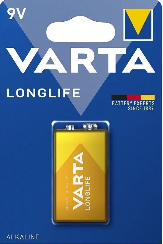 Батарейка Крона/ Батарейка Varta LONGLIFE Крона 6LR61 BL1 Alkaline 9V (4122) (1/10/50) (1 шт.)