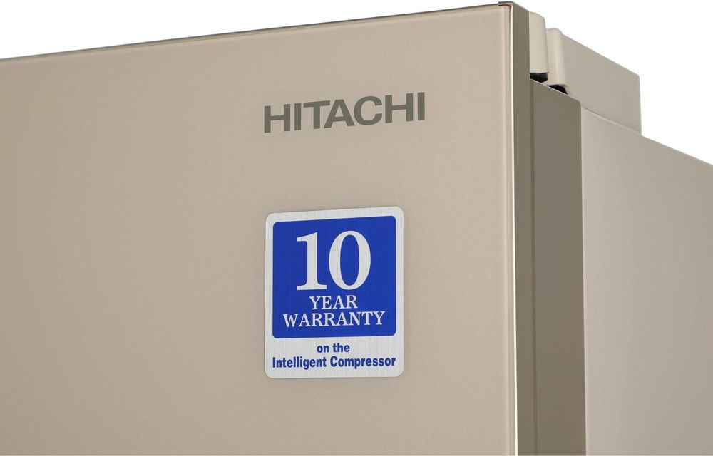 Холодильник Hitachi R-W660PUC7 GBE 2-хкамерн. бежевый стекло инвертер