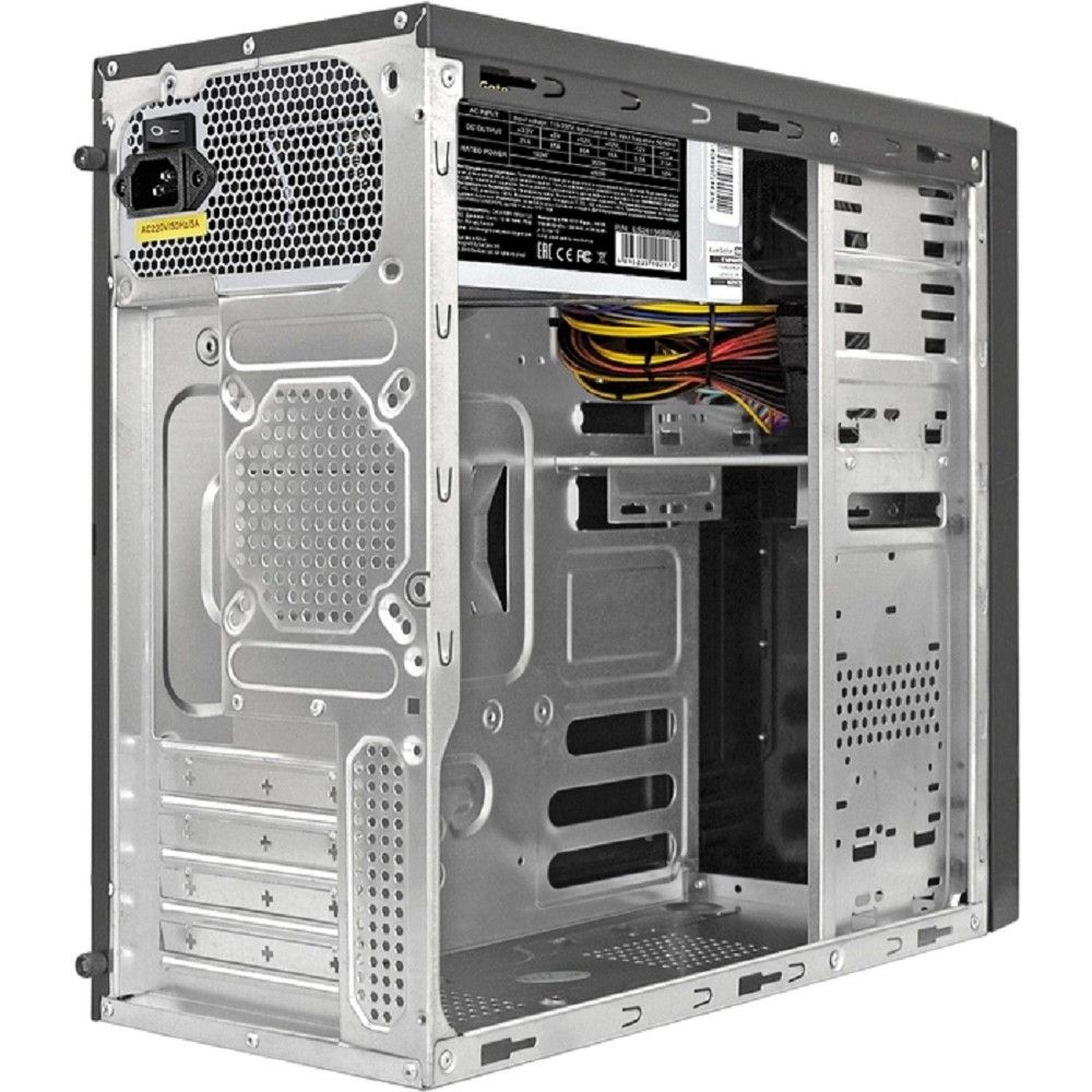 Exegate EX299311RUS Корпус Minitower ExeGate MA-373X-UNS450 (mATX, БП UNS450 с вент. 12см, 2*USB, аудио, черный)
