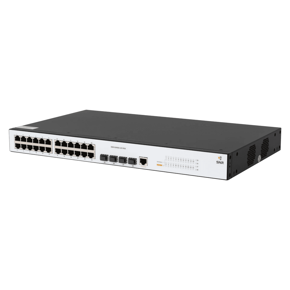 Коммутатор SNR SNR-S2982G-24T-POE (L2) 24x1Гбит/с 4SFP 24PoE 185W управляемый