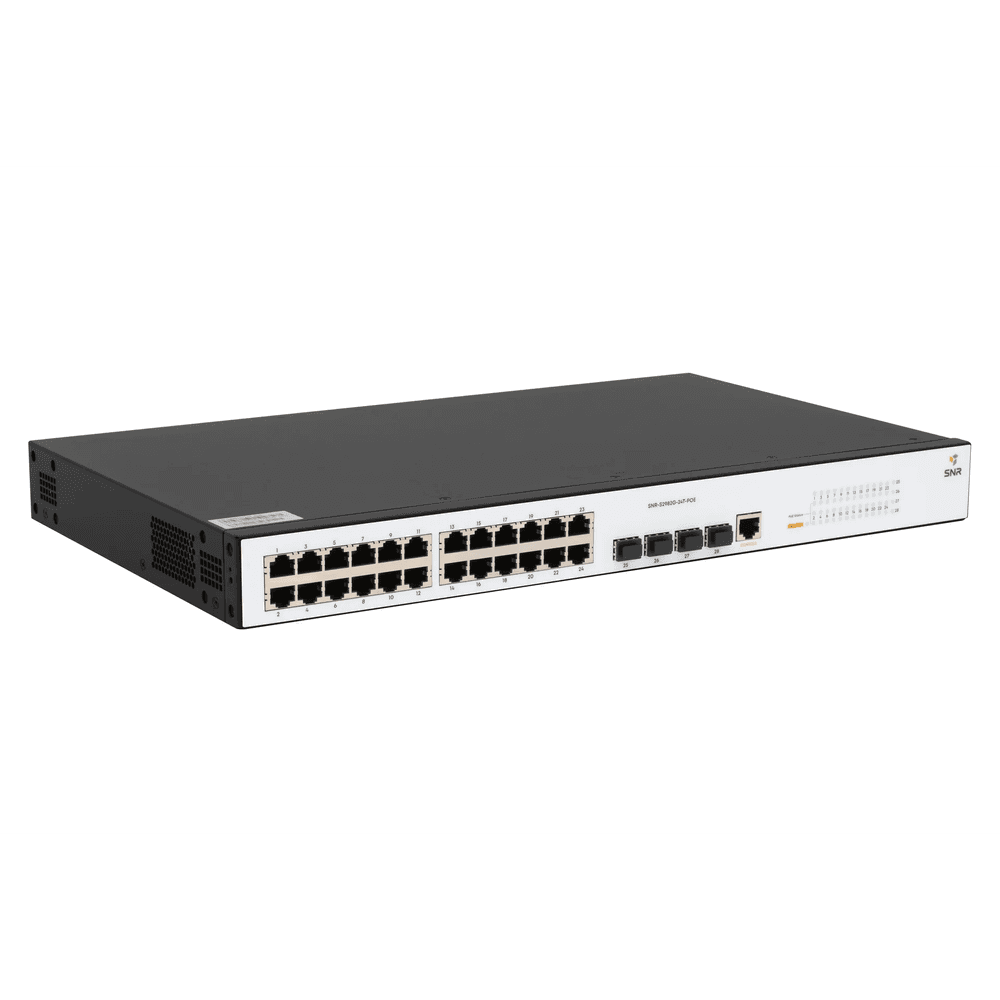 Коммутатор SNR SNR-S2982G-24T-POE (L2) 24x1Гбит/с 4SFP 24PoE 185W управляемый