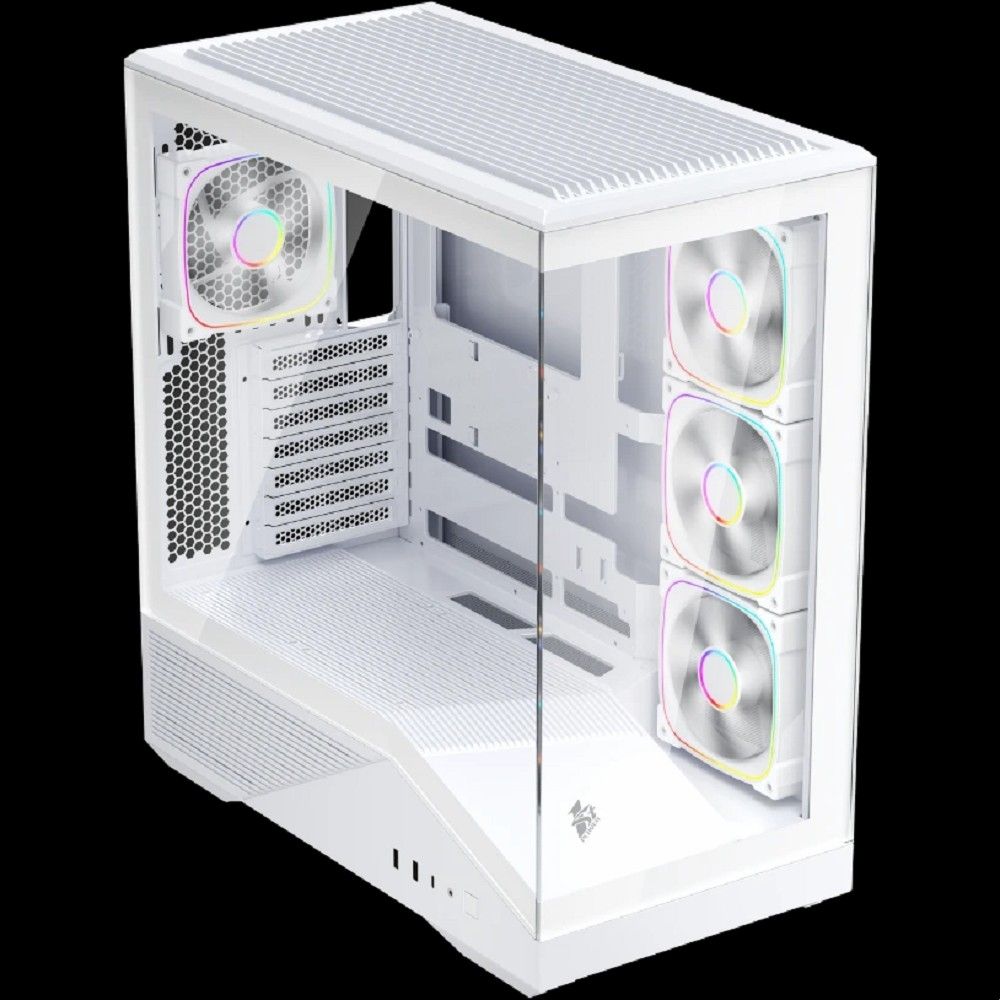1STPLAYER Корпус GM7 ARGB White / ATX / 4x120mm ARGB fans / GM7-WH-3FN7R-W-1FN7-W