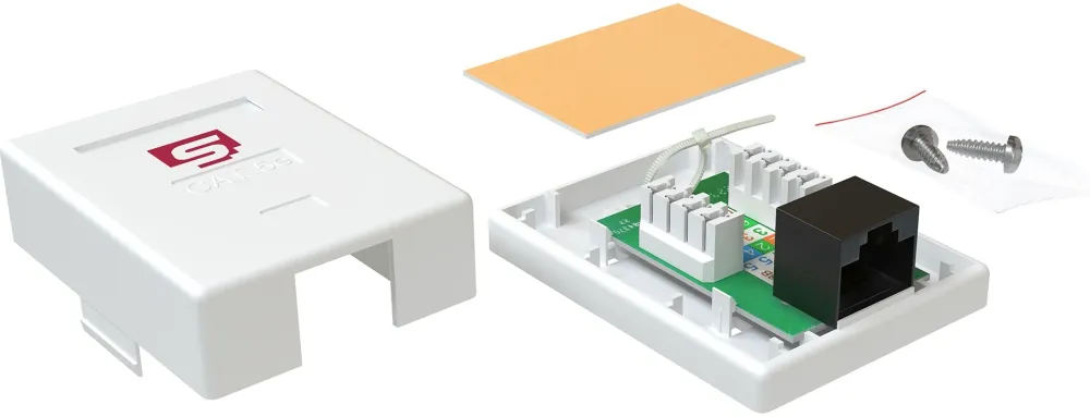 Розетка Sysmatrix SB 15EU.WH комп.RJ45 1 кат.5E UTP бел.