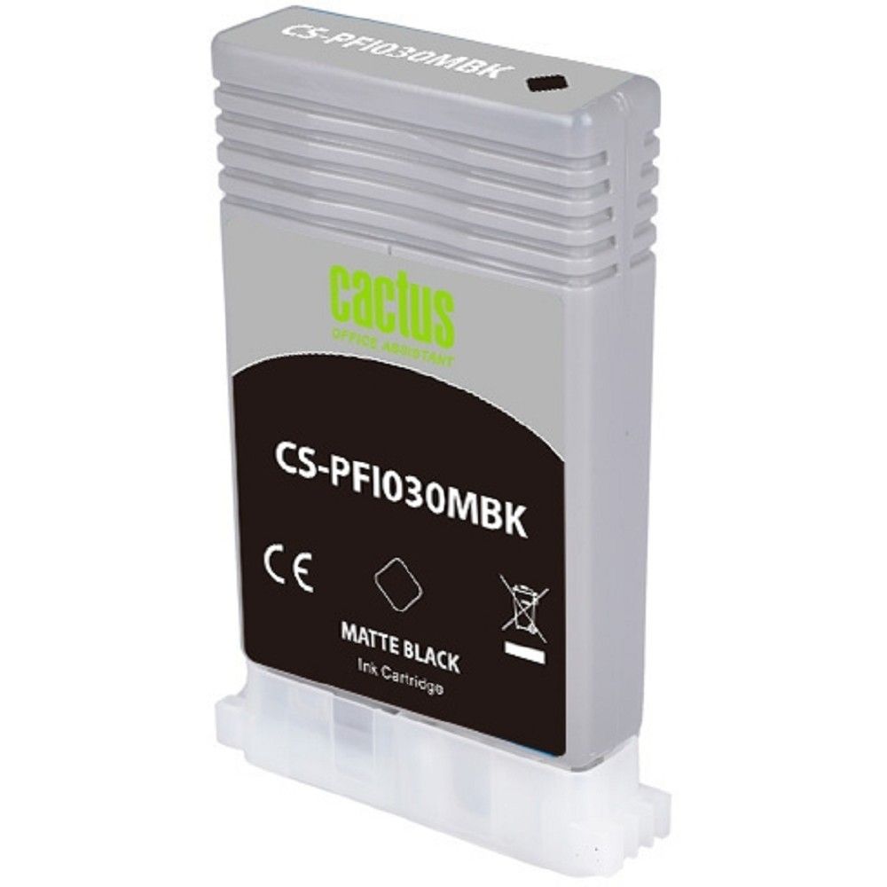 Картридж струйный Cactus CS-PFI030MBK PFI-030MBK черный матовый (55мл) для Canon imagePROGRAF TA-20/30, TM-240/340 с чипом