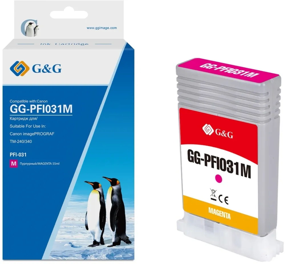 Картридж струйный G&G GG-PFI031M PFI-031M пурп.пигм. (55мл) для Canon imagePROGRAF TM-240/340