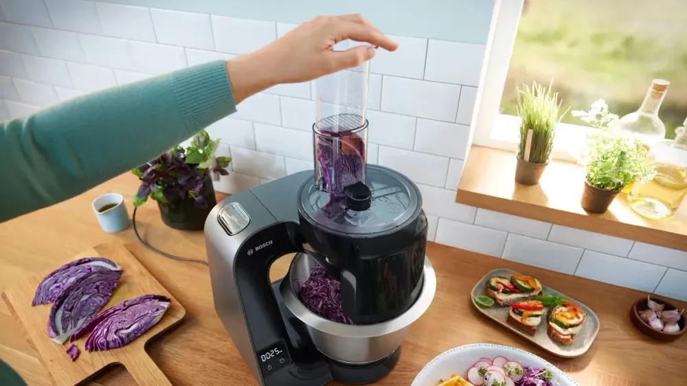 Кухонная машина Bosch Mum5 MUM5X планетар.вращ. 1000Вт черный/серый