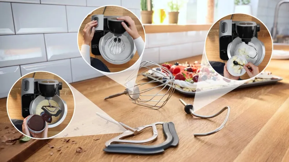 Кухонная машина Bosch Mum5 MUM5X планетар.вращ. 1000Вт черный/серый