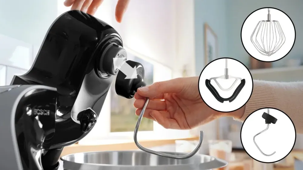 Кухонная машина Bosch Mum5 MUM5X планетар.вращ. 1000Вт черный/серый