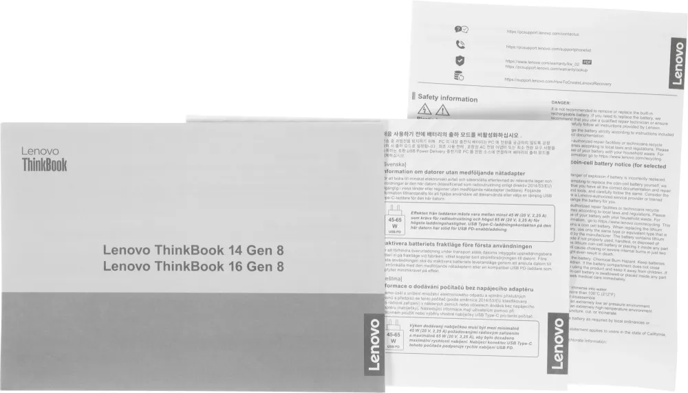 Ноутбук Lenovo Thinkbook 14 G8 IAL Core Ultra 5 225U 16Gb SSD512Gb Intel Graphics 14" IPS WUXGA (1920x1200) без ОС grey WiFi BT Cam (21SJS05R00)