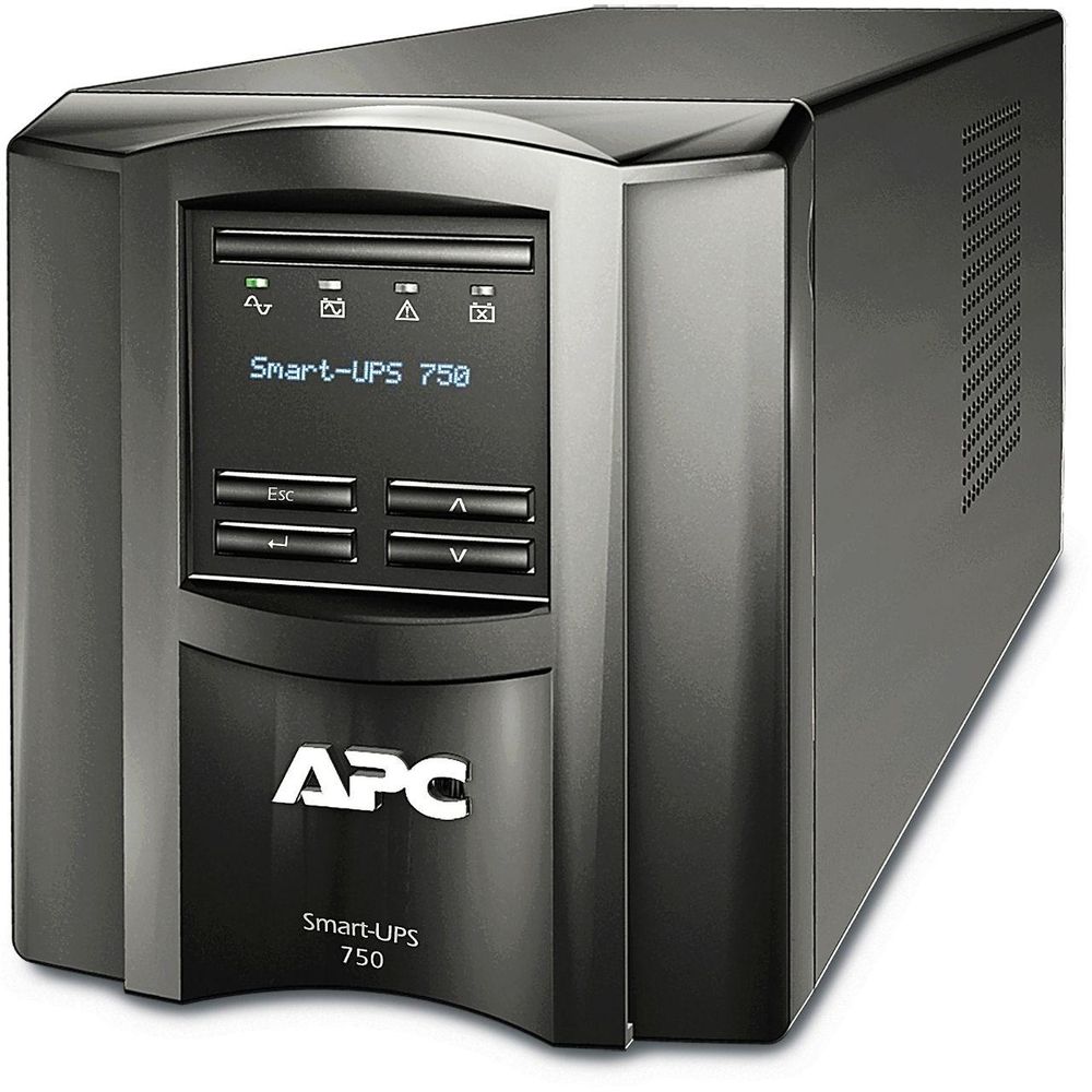 Источник бесперебойного питания APC Smart-UPS 750VA/500W, Line-Interactive, LCD, Out: 220-240V 6xC13, SmartSlot, USB, HS User Replaceable Bat, Black, 1 year warranty (замена SMT750I)