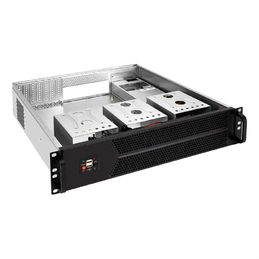 Exegate EX298492RUS Серверный корпус ExeGate Pro 2U450-06 <RM 19", высота 2U, глубина 450, БП 1U-1000ADS, 2*USB>