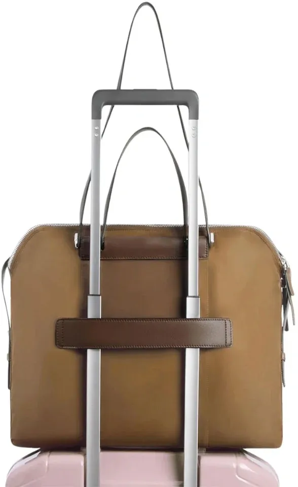Деловая сумка женская Piquadro Lyra BD4574W92T/CU с отделением для ноутбука 14" коричневая ткань/натур.кожа