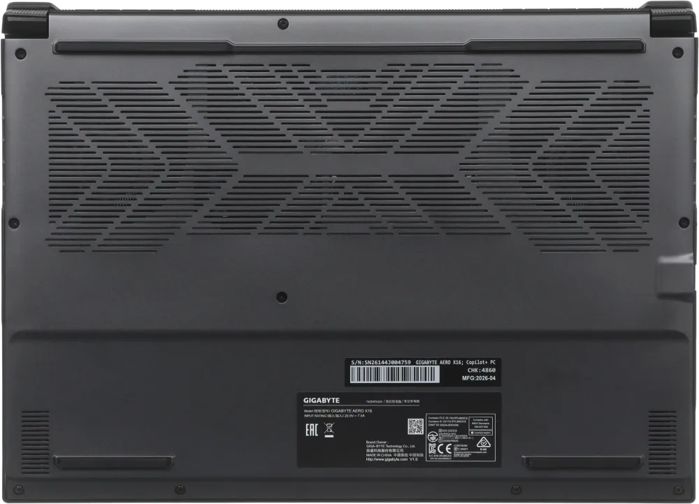 Ноутбук Gigabyte AERO X16 1VH AMD Ryzen AI 7 350/16Gb (1*16 D5)/SSD1Tb/RTX5060 8Gb (85W)/16"/IPS/WQXGA/2560x1600/165Hz/NoOS/RJ-45/Space Gray/1.9kg