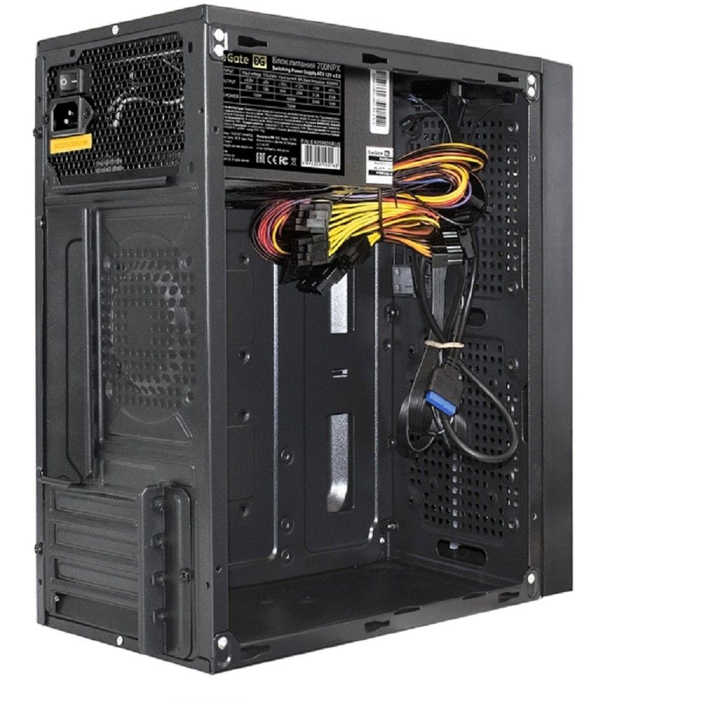 Exegate EX287886RUS Корпус Minitower ExeGate mEVO-9302-RGB-700W-12 (mATX,700NPX 12см,2USB+USB3.0, HD аудио,черн/RGB)