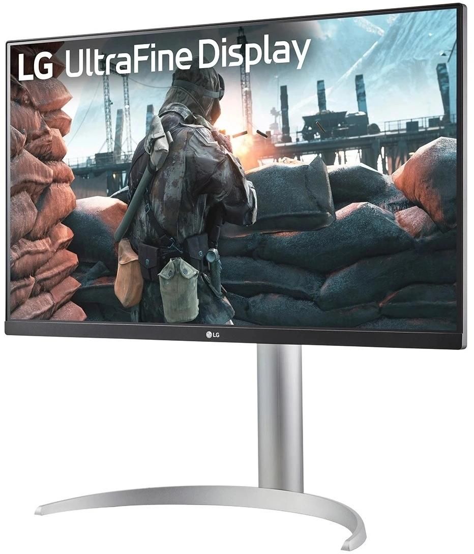 Монитор 27" LG 27UP650K-W IPS, 3840x2160, 60Hz, 5ms, 400сd/m, 1200:1, HDR10 | 2xHDMI(2.0), DP(1.4) | HAS, Swivel, ExPSU, Vesa 100, Black/Silver
