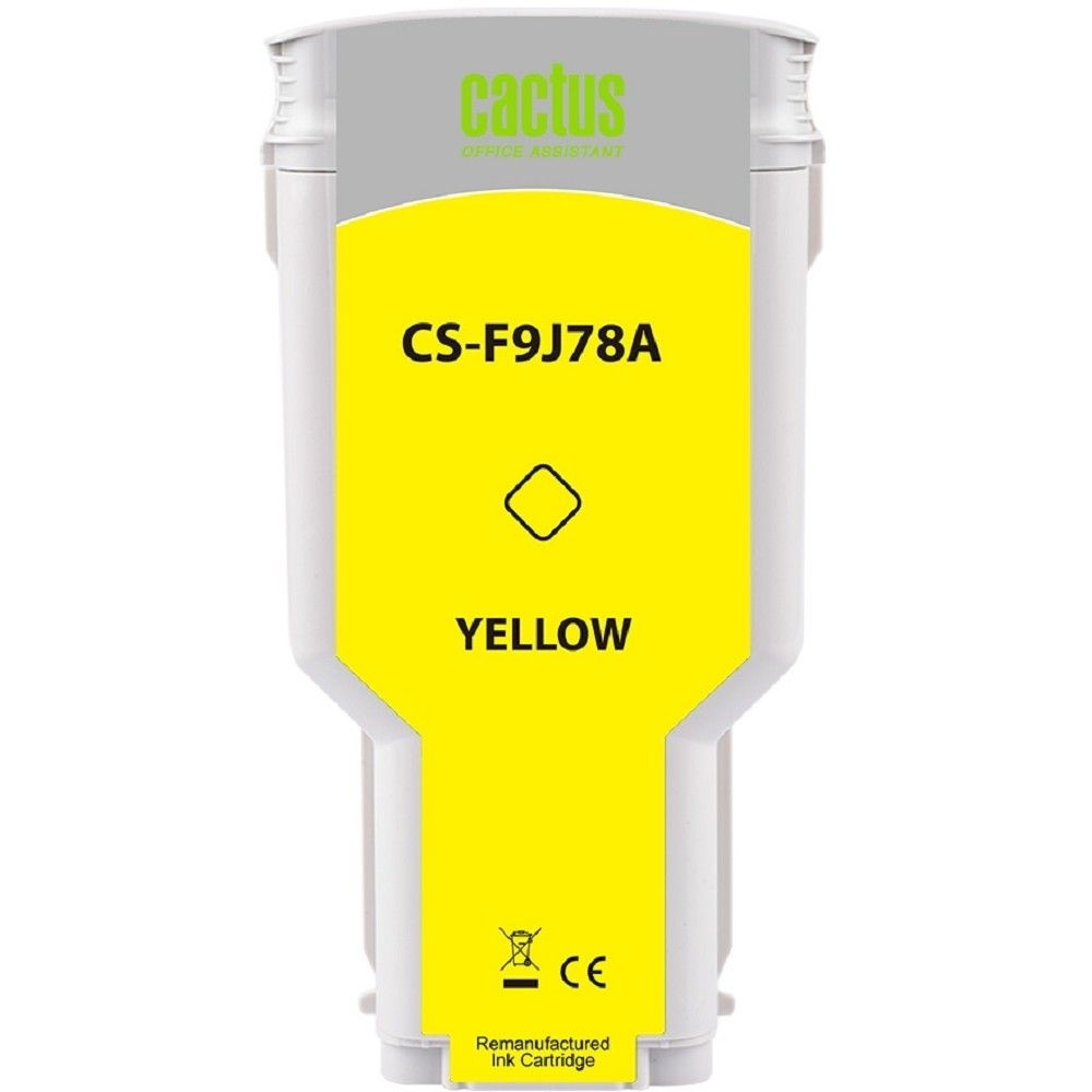Картридж струйный Cactus CS-F9J78A 727 XXL желтый (300мл) для HP DJ T920/T930/T1500/T1530/T2500/T2530 с чипом