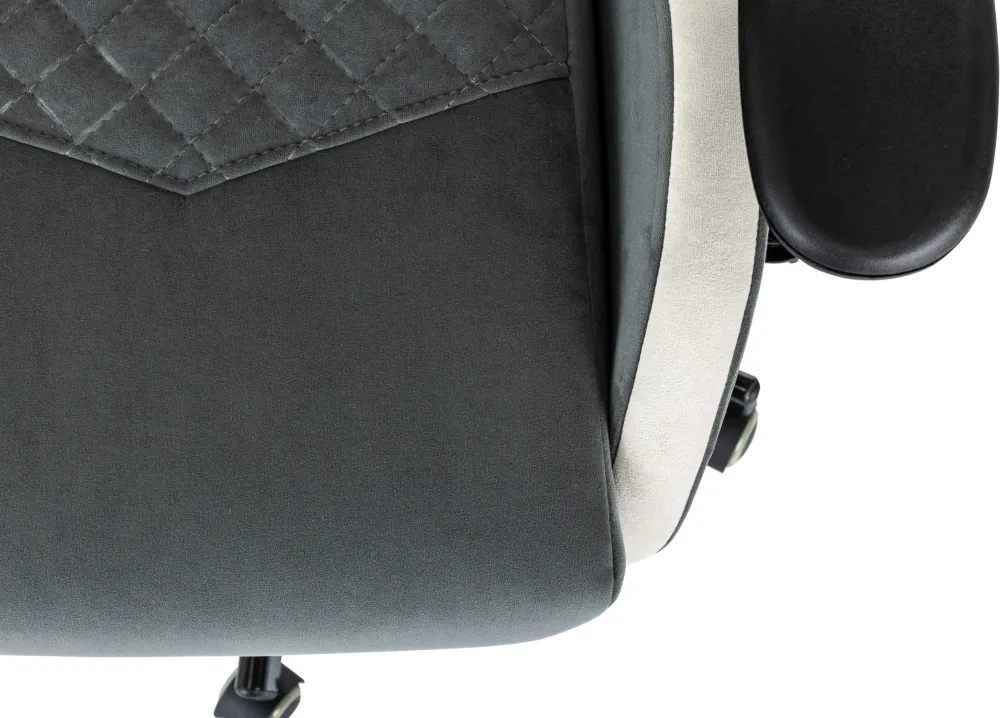Кресло игровое Knight Regal Fabric серый/светло-серый искусственная замша крестов. металл