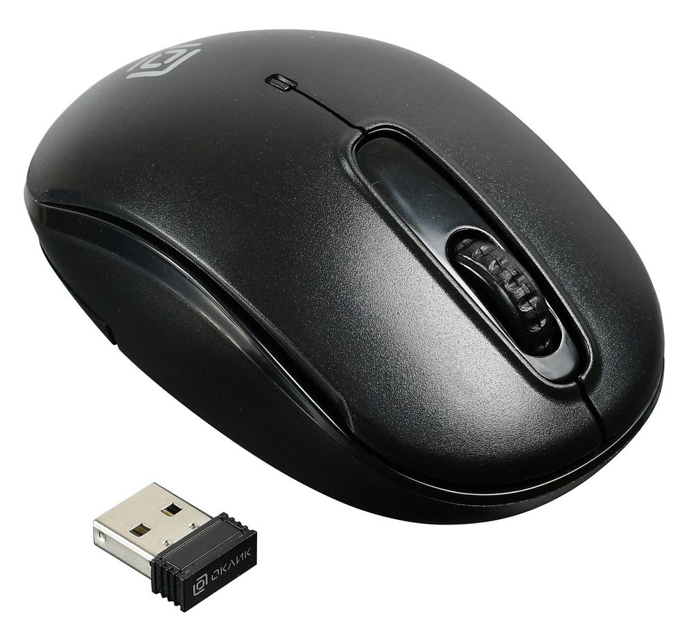Мышь Оклик 505MW черный оптическая 1000dpi беспров. USB для ноутбука 3but (1018256)