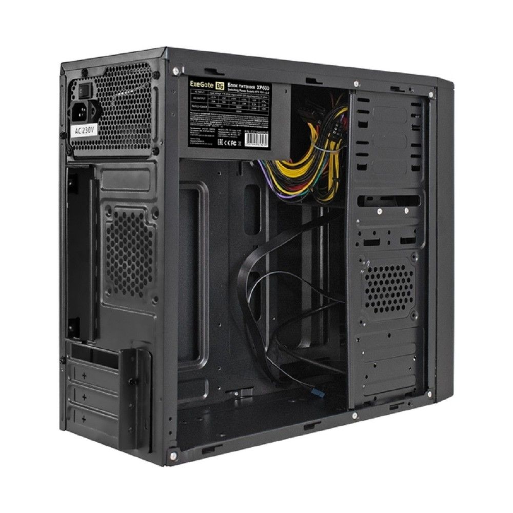 Exegate EX295159RUS Корпус Minitower ExeGate MA-401-XP600 (mATX, БП XP600 с вент. 12см, 2*USB+1*USB3.0, аудио, черный)