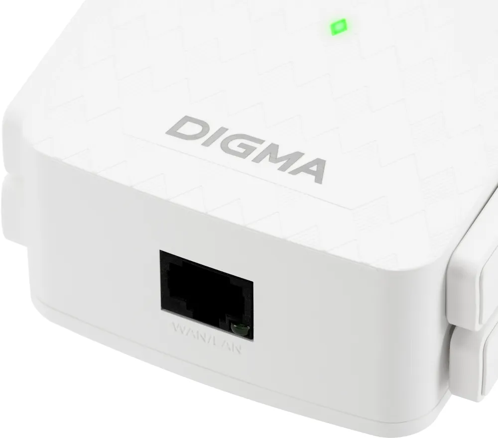 Повторитель беспроводного сигнала Digma D-WR400 AC1200 10/100BASE-TX/Wi-Fi белый