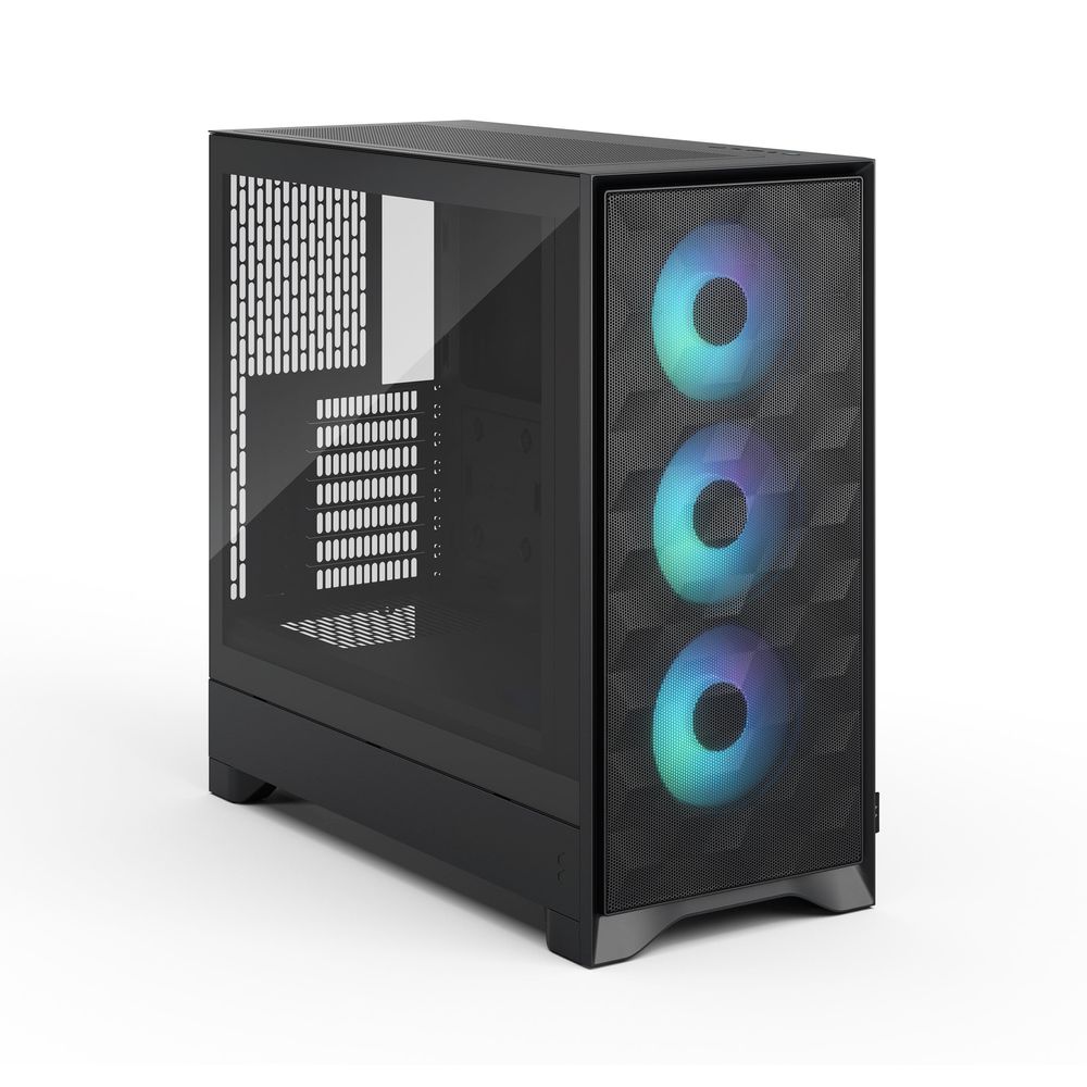 Корпус ПК без блока питания/ Case Fractal Design Pop 2 Air TG RGB, Midi-Tower, 3x120mm, 1xUSB-C + 1xUSB-A 3.2 ATX, mATX, mITX Black