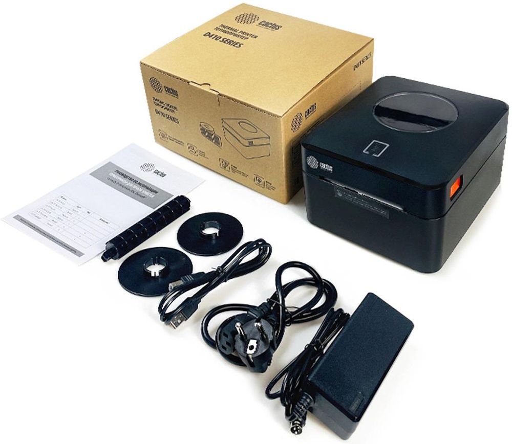 Термопринтер Cactus CS-TP-D410UB 203dpi 160мм/с/USB/BT для печ.этик. черный