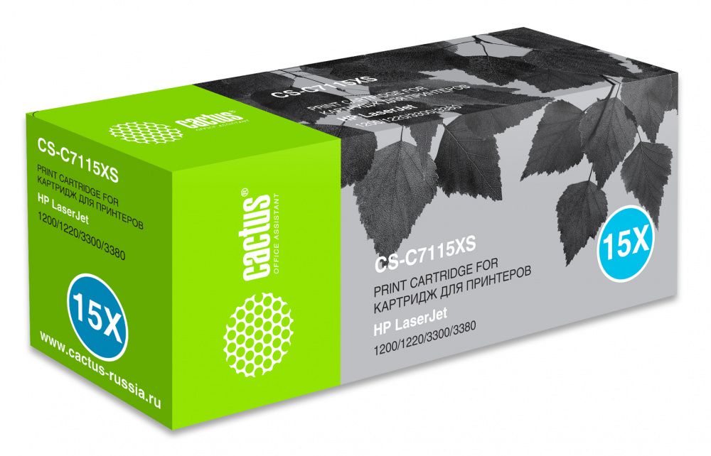 Картридж лазерный Cactus CS-C7115XS C7115X черный (3500стр.) для HP LJ 1200/1220/3300/3380