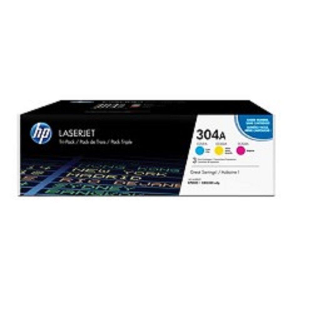 Картридж лазерный HP 304A CF372AM голубой/пурпурный/желтый бар.в компл. тройная упак. (2800стр.) для HP CLJ 2025/CM2320