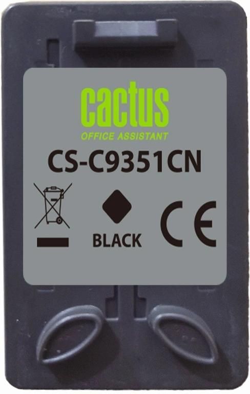 Картридж струйный Cactus CS-C9351N №21 черный (380стр.) (20мл) для HP D1468/D1520/D1420/D1560/D1530/D1341/D1320/D1312/D1455/D2330/D2430/D1430/D2460/D2445/D1360/D1460/D1415/D1568/D2345/D1445/D2320/D1330;OfficeJet J3635/J3625/J3608/ J3640/4315xi, FAX 1250,