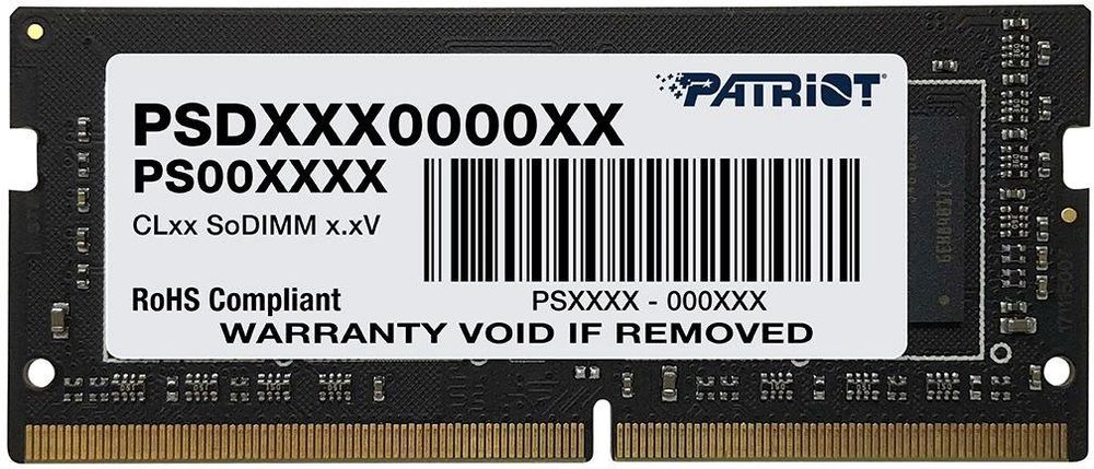 Оперативная память Patriot Signature Line [PSD416G32002S] DDR4 - 1x 16ГБ, 3200МГц, 22-22-22-52, SO-DIMM