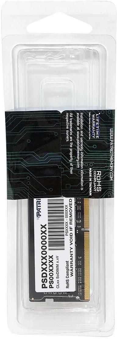 Оперативная память Patriot Signature Line [PSD416G32002S] DDR4 - 1x 16ГБ, 3200МГц, 22-22-22-52, SO-DIMM