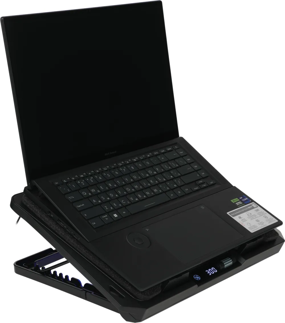 Подставка для ноутбука Digma D-NCP170-2x110RGB 18" 400x288x45мм 52дБ 2xUSB 2x 110ммFAN 1250г Fan-control металл/пластик черный