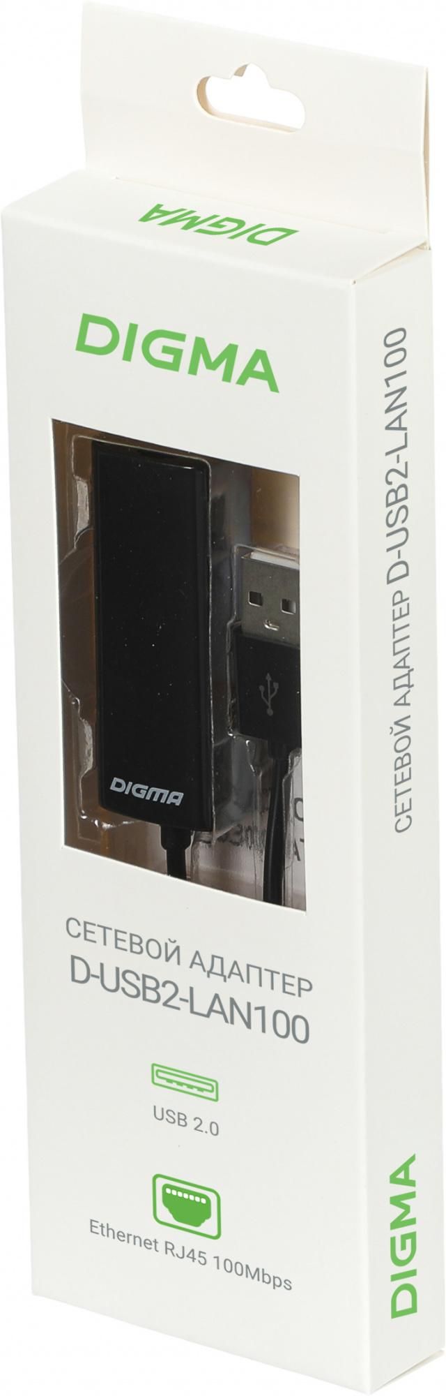 Сетевой адаптер Fast Ethernet Digma D-USB2-LAN100 USB 2.0