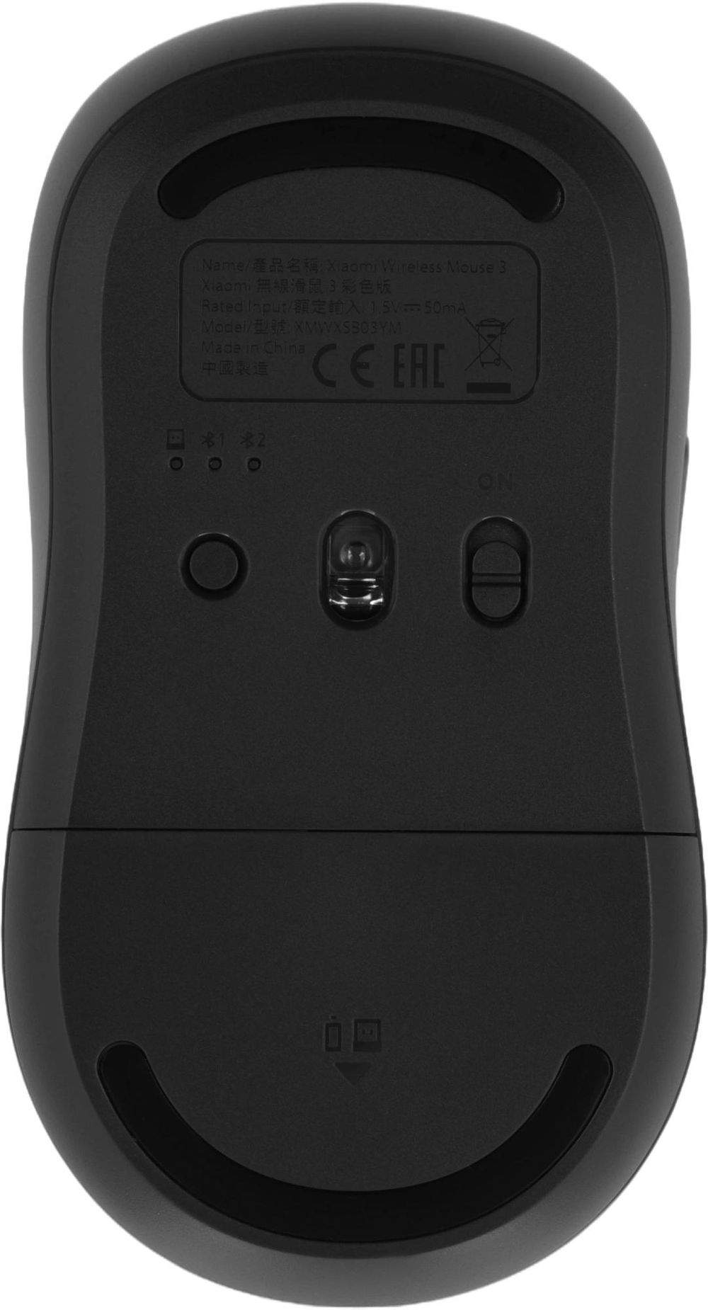 Мышь Xiaomi Wireless Mouse 3 черный оптическая 1200dpi silent беспров. BT/Radio USB для ноутбука 4but (BHR8913GL)