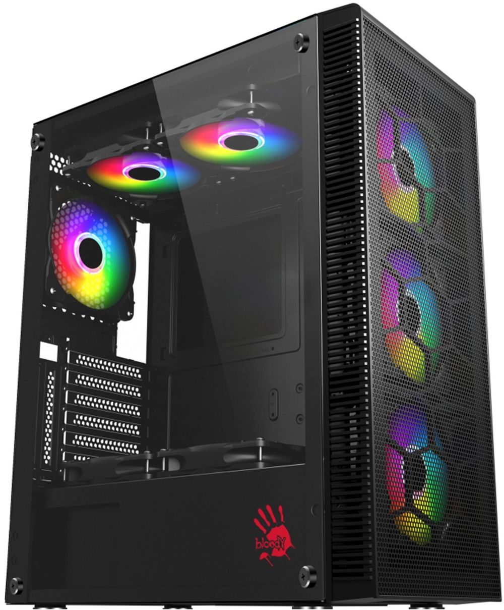 Корпус Bloody BD-CC115 черный без БП ATX 8x120mm 1xUSB2.0 1xUSB3.0 audio bott PSU