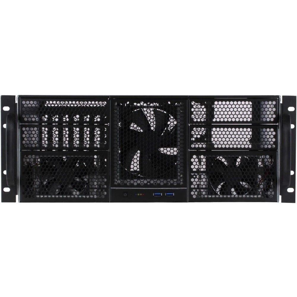 Procase RE411-D4H11-E-55 Корпус 4U server case,4x5.25+11HDD,черный,без блока питания,глубина 550мм,MB EATX 12"x13"