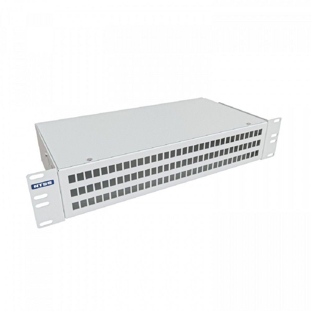 NTSS Кросс NTSS оптический 19'' укомплектованный 2U, 64 порта SC/UPC, 50/125 мкм (сплошная панель, сплайс-кассета 2шт, пигтейлы, КДЗС, адаптеры) серый RAL 7035 NTSS-RFOB-2U-64-SC/U-50-SP1.5G0AY
