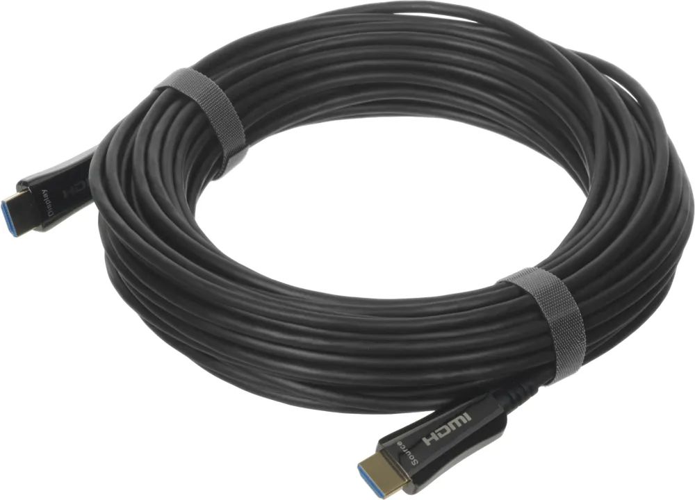 Кабель аудио-видео Digma HDMI 2.0 AOC HDMI (m)/HDMI (m) 20м. позолоч.конт. черный (BHP AOC 2.0-20)