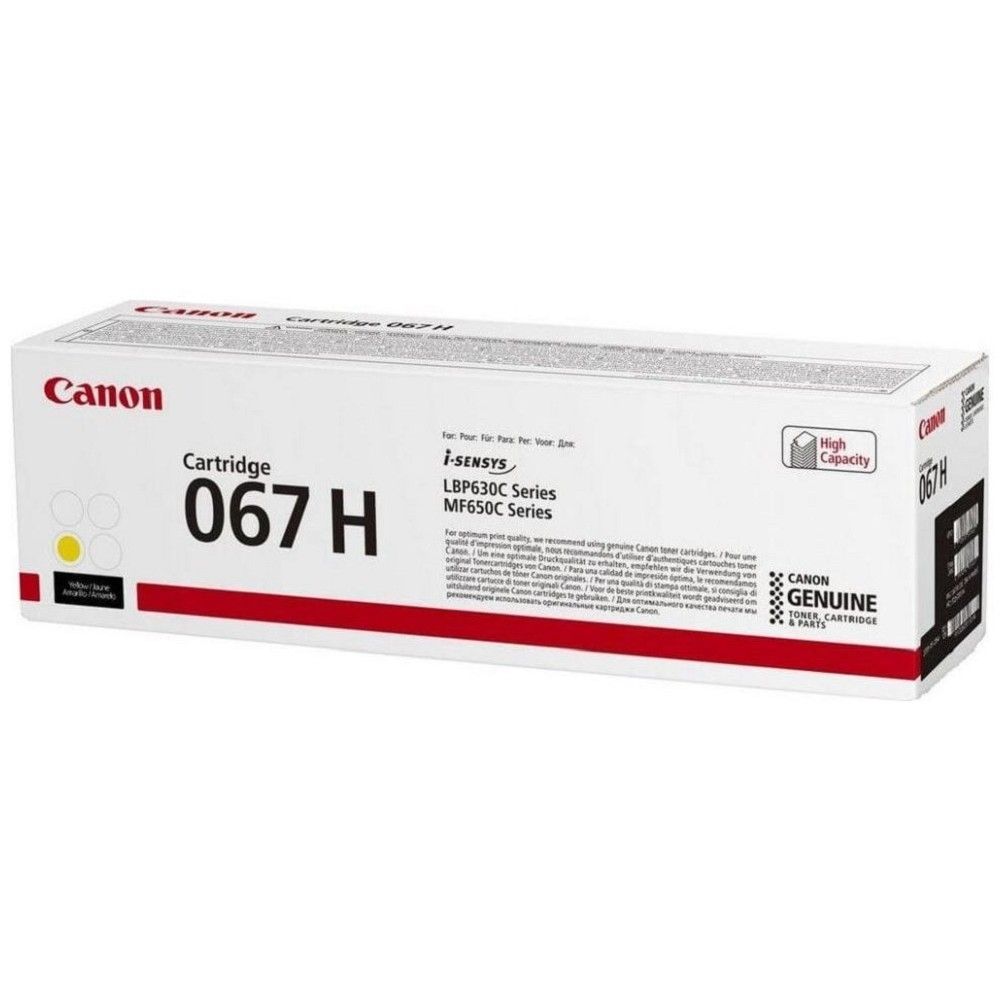 Картридж лазерный Canon 067HY 5103C002 желтый бар.в компл. (2400стр.) для Canon LBP631/633/MF651/655/657