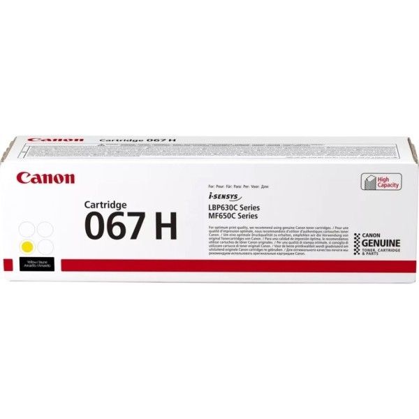 Картридж лазерный Canon 067HY 5103C002 желтый бар.в компл. (2400стр.) для Canon LBP631/633/MF651/655/657