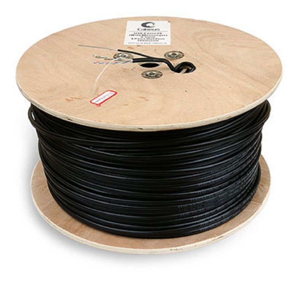 Cabeus UTP-4P-Cat.5e-SOLID-ST-OUT Кабель витая пара UTP (U/UTP), категория 5e, 4 пары 0,5мм (24 AWG), одножильный, для внешней прокладки, с металлическим тросом (+60 C - -40) (305 м)