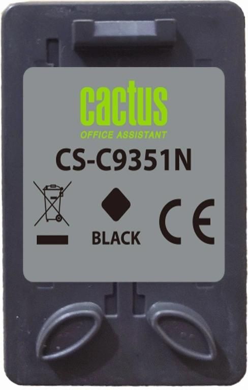 Картридж струйный Cactus CS-C9351CN черный (475стр.) (20мл) для HP D1468/D1520/D1420/D1560/D1530/D1341/D1320/D1312/D1455/D2330/D2430/D1430/D2460/D2445/D1360/D1460/D1415/D1568/D2345/D1445/D2320/D1330;OfficeJet J3635/J3625/J3608/ J3640/4315xi, FAX 1250, Des