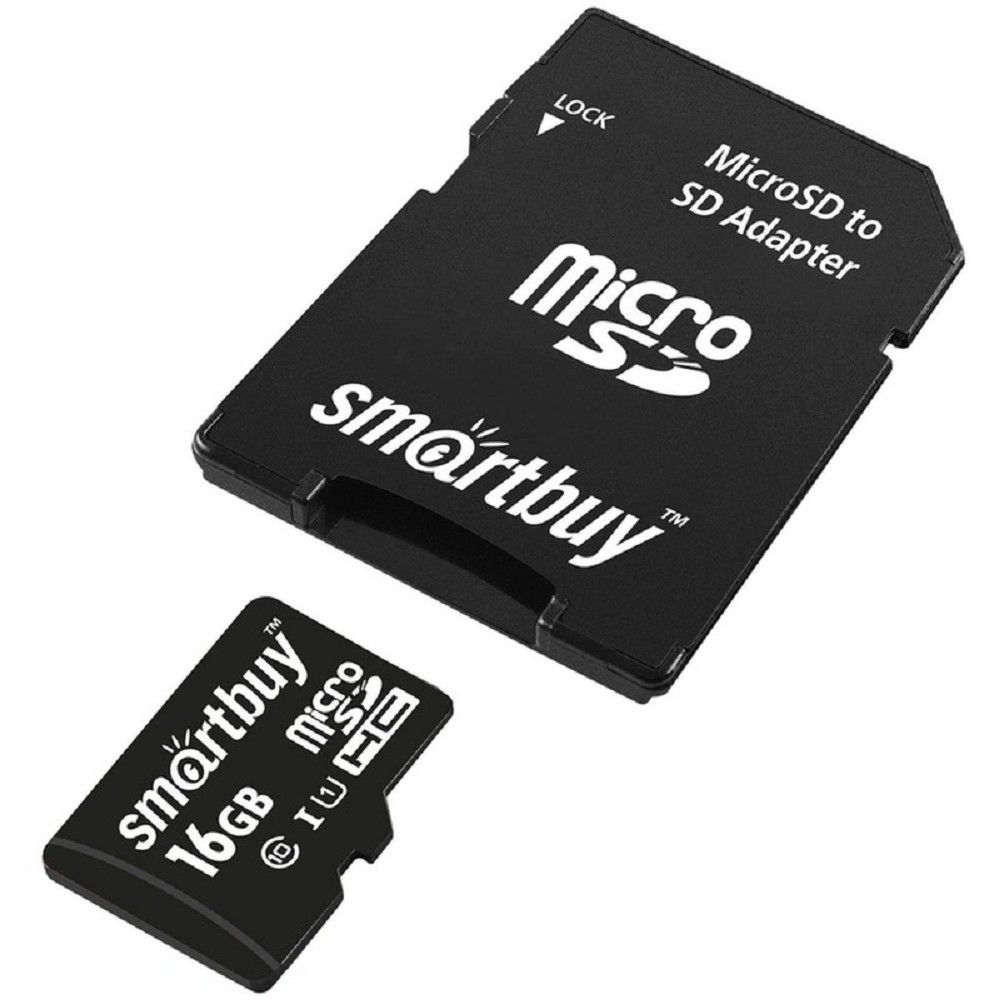 Micro SecureDigital 16Gb Smartbuy SB16GBSDCL10-01 {Micro SDHC Class 10, SD adapter}
