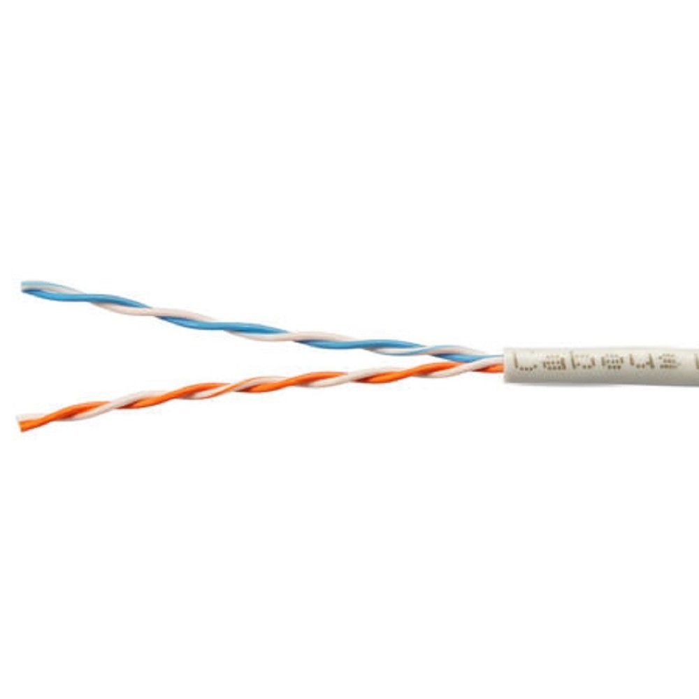 Cabeus UTP-2P-Cat.5e-SOLID-GY-20 Кабель витая пара UTP (U/UTP), категория 5e, 2 пары (24 AWG) , одножильный, PVC нг(А)-LS, серый (20 м)