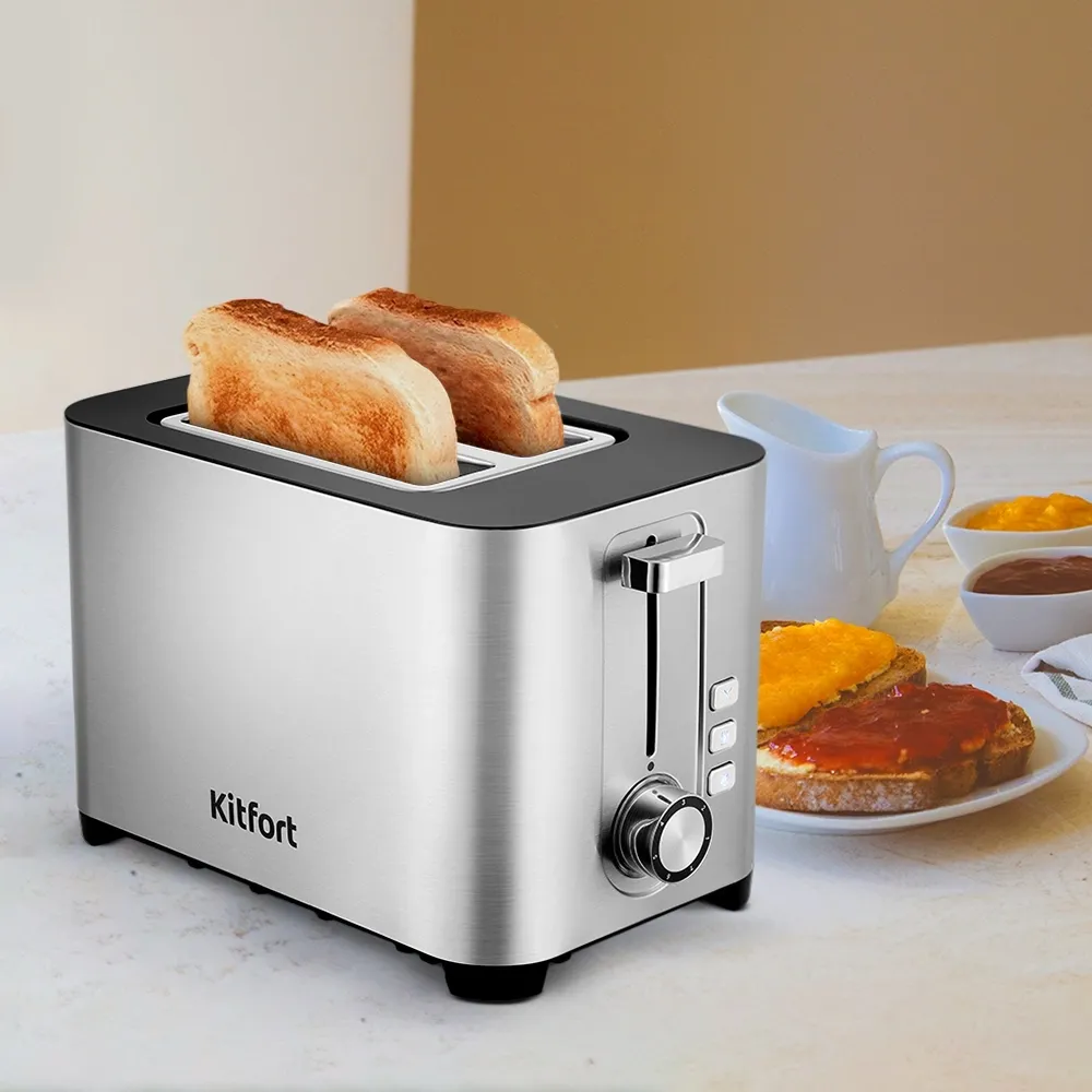 Тостер Kitfort КТ-6099 850Вт нержавеющая сталь/черный