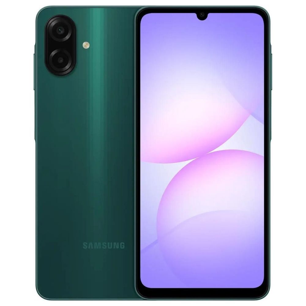 Смартфон Samsung SM-A075F Galaxy A07 128Gb 6Gb зеленый моноблок 3G 4G 2Sim 6.7" 720x1600 Android 15 50Mpix 802.11 a/b/g/n/ac GPS GSM900/1800 GSM1900 Protect microSD max2048Gb