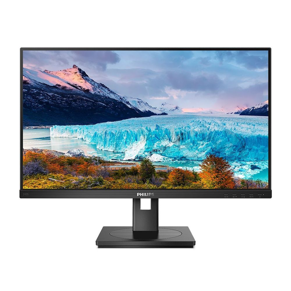 Монитор 23.8" PHILIPS 243S1 IPS, 1920x1080, 75Hz, 4ms, 300сd/m, 1000:1 | HDMI(1.4), DP(1.2), Type-C(PD-65W), 4xUSB | HAS, Pivot, Swivel, InPSU, Speakers, Vesa 100, Black