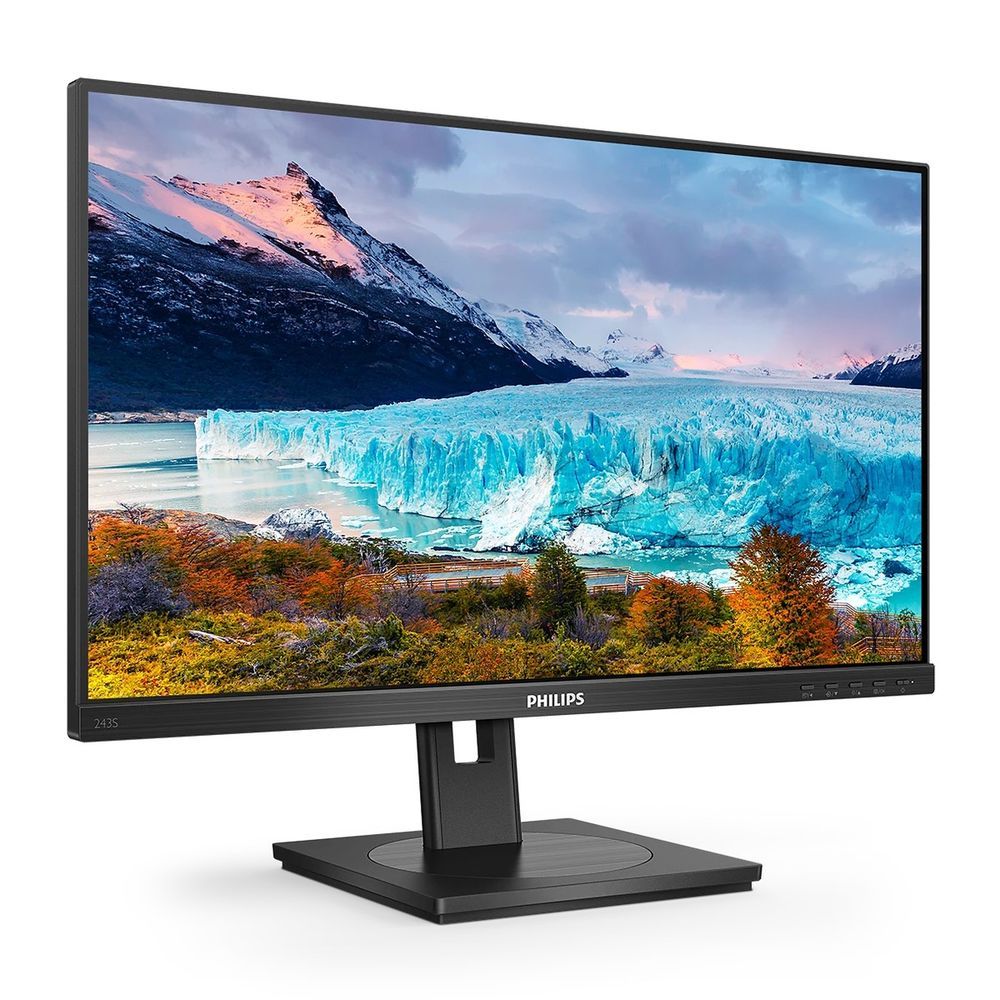 Монитор 23.8" PHILIPS 243S1 IPS, 1920x1080, 75Hz, 4ms, 300сd/m, 1000:1 | HDMI(1.4), DP(1.2), Type-C(PD-65W), 4xUSB | HAS, Pivot, Swivel, InPSU, Speakers, Vesa 100, Black